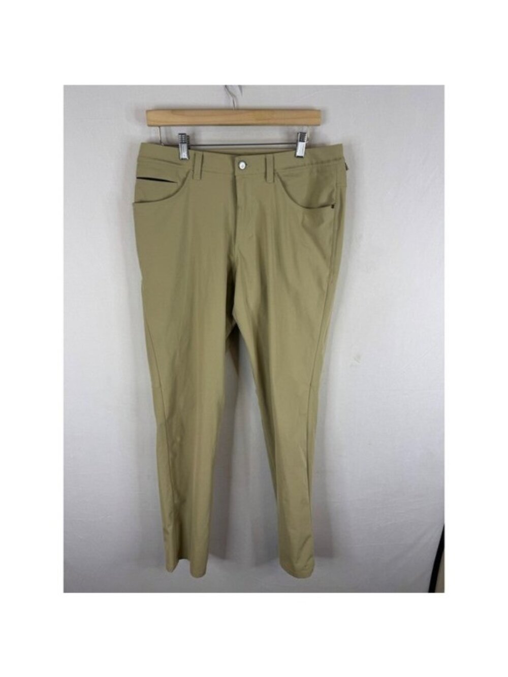Lululemon ABC Pants Khaki Tan 5 Pocket Stretch Trousers Mens 32X33